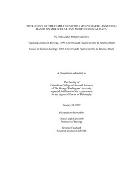 Phylogeny of the Family Eunicidae (Polychaete, Annelida) Based on Molecular and Morphological Data