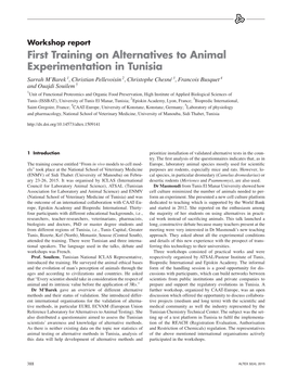 First Training on Alternatives to Animal Experimentation in Tunisia