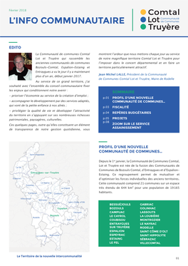 L'info Communautaire Comtal Lot Et Truyère 2018