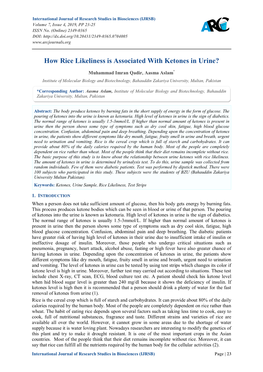 How Rice Likeliness Is Associated with Ketones in Urine?