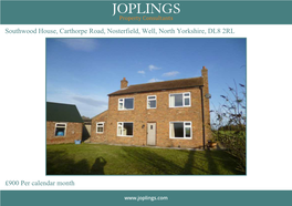 Southwood House, Carthorpe Road, Nosterfield, Well, North Yorkshire, DL8 2RL