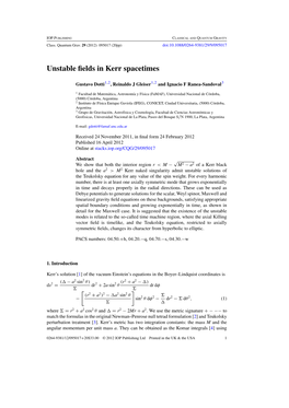 Unstable Fields in Kerr Spacetimes