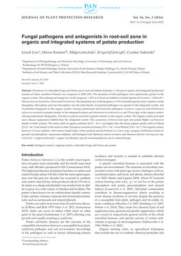 Fungal Pathogens and Antagonists in Root-Soil Zone in Organic and Integrated Systems of Potato Production