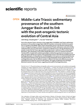 Middle–Late Triassic Sedimentary Provenance of the Southern