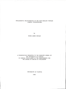Phylogenetic Relationships of the Soft-Shelled Turtles (Family Trionychidae)