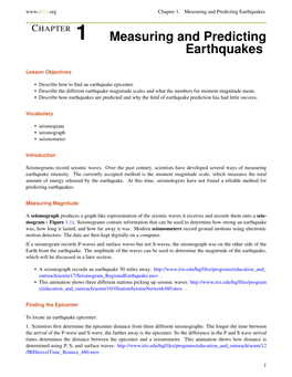 Measuring and Predicting Earthquakes