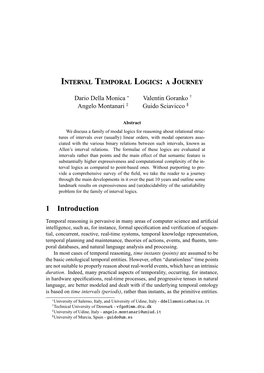 Interval Temporal Logics: a Journey