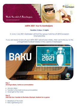UEFA 2021: Tour to Azerbaijan»