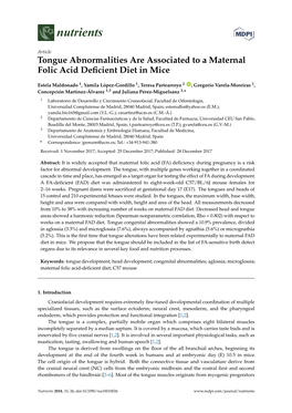 Tongue Abnormalities Are Associated to a Maternal Folic Acid Deficient