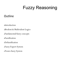 Fuzzy Reasoning