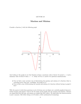 Maxima and Minima
