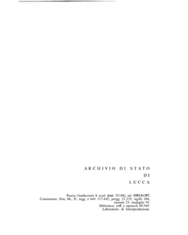 Archivio Di Stato D I Lucca