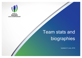 Team Stats and Biographies