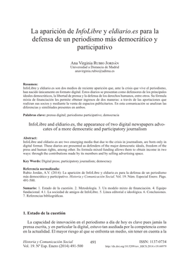 La Aparición De Infolibre Y Eldiario.Es Para La Defensa De Un Periodismo Más Democrático Y Participativo