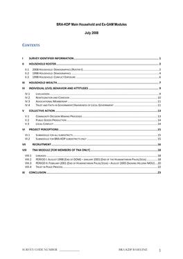 BRA-KDP Main Household and Ex-GAM Modules July 2008