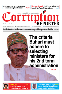 The Criteria Buhari Must Adhere to Selecting Ministers for His 2Nd Term Administration PAGE 4