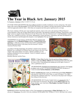 The Year in Black Art: January 2015 by Victoria L
