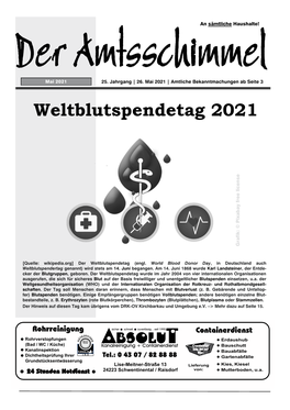 Weltblutspendetag 2021