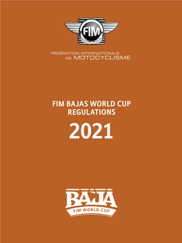 Fim Bajas World Cup Regulations 2021