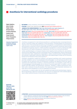 Anesthesia for Interventional Cardiology Procedures