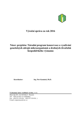 Výroční Zpráva NP 2016