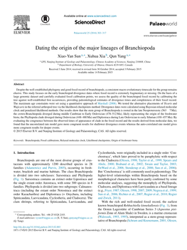 Dating the Origin of the Major Lineages of Branchiopoda