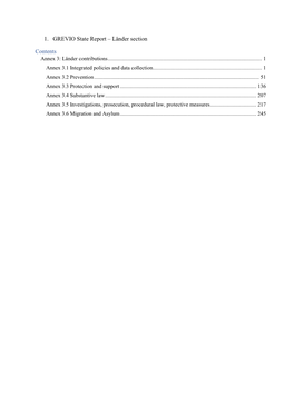 1. GREVIO State Report – Länder Section