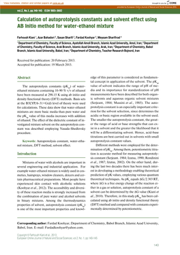 Calculation of Autoprotolysis Constants and Solvent Effect Using AB Initio Method for Water-Ethanol Mixture