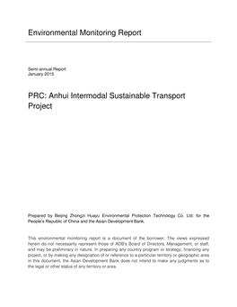Environmental Monitoring Report PRC: Anhui Intermodal Sustainable