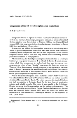 Congruence Lattices of Pseudocomplemented Semilattices