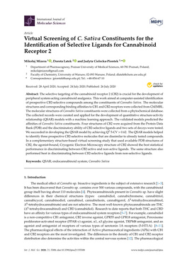 Virtual Screening of C. Sativa Constituents for the Identification Of