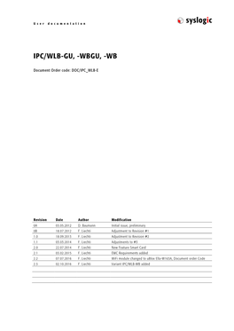 System User Documentation IPC/WLB-Xxxx Pdf 522KB