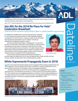 Join ADL for the 2019 No Place for Hate® Celebration Breakfast! White