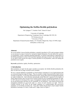 Optimizing the Steffen Flexible Polyhedron