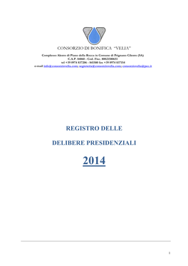 Registro Delle Delibere Presidenziali 2014