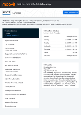 56X Bus Time Schedule & Line Route