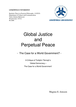 Global Justice and Perpetual Peace