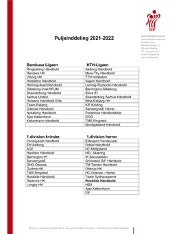 Puljeinddeling 2021-2022