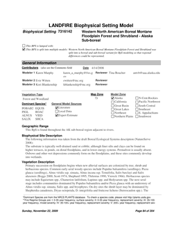 LANDFIRE Biophysical Setting Model