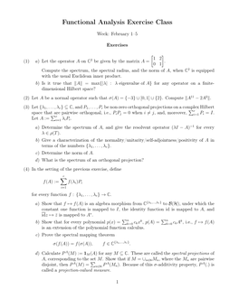 Functional Analysis Exercise Class