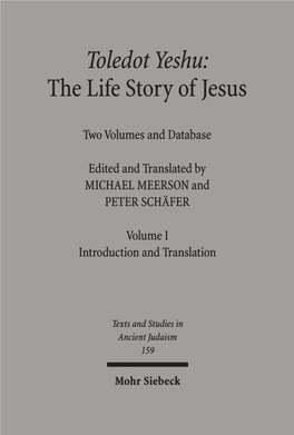 Toledot Yeshu: the Life Story of Jesus