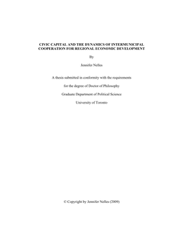 Civic Capital and the Dynamics of Intermunicipal Cooperation for Regional Economic Development