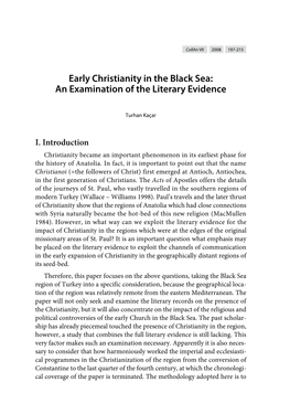 Early Christianity in the Black Sea: an Examination of the Literary Evidence