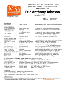 Eric Anthony Johnson AEA, SAG-AFTRA