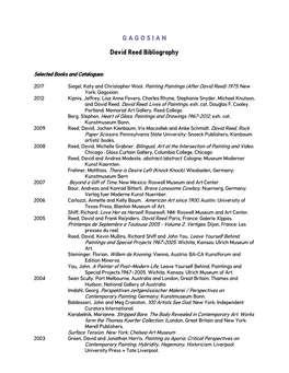 G a G O S I a N David Reed Bibliography