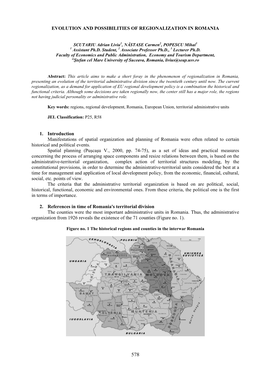 Evolution and Possibilities of Regionalization in Romania