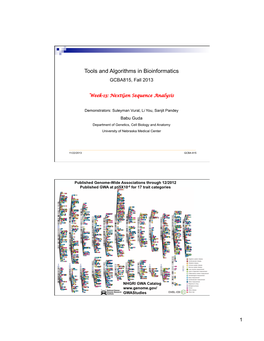 Tools and Algorithms in Bioinformatics GCBA815, Fall 2013