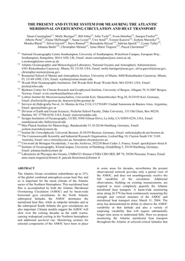 The Present and Future System for Measuring the Atlantic Meridional Overturning Circulation and Heat Transport