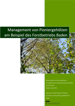 Management Von Pioniergehölzen Am Beispiel Des Forstbetriebs Baden
