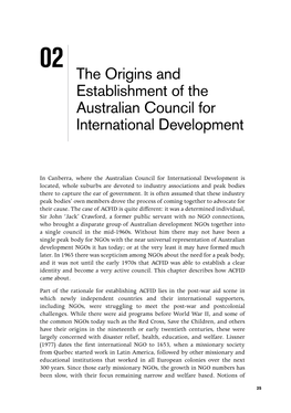 The Origins and Establishment of the Australian Council for International Development